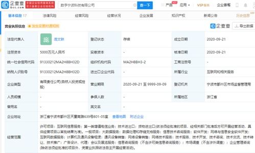阿里巴巴投资成立数字宁波科技 注资5000万